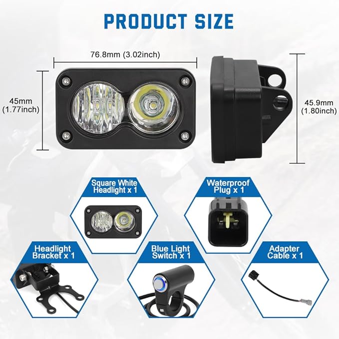 Baja headlight plug n play kit white (surron)