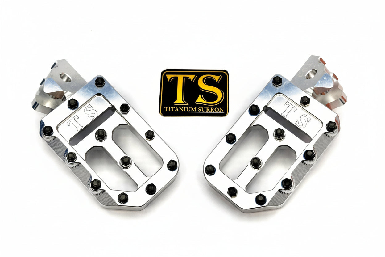 TS Custom Foot Pegs w/ Titanium Grips for Surron and Most Light E-moto